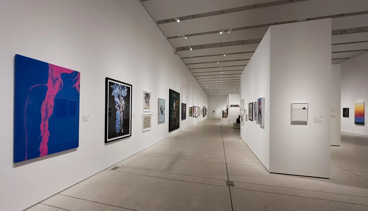 Gallery view at the Tampa Museum of Art, 2025, with The River by Jorge Lavoy first on the left wall